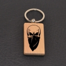 Wooden key ring rectangular with Viking death pot